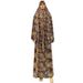 Hooded Headscarf Short Skirt Two-Piece Set Printed Floral Worship Fashion Ethnic Style Long Robe_ecoleips.com