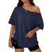 New European And American Cross-border Foreign Trade Women's Clothing, Designer Loose Tops, Y2K Off-shoulder_ecoleips.com