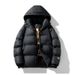 Women's Clothing Men's Winter Hooded Graphene Cotton Jacket - Thickened Loose Fit Coat For Cold Weather, Lightweight & Warm, Black_ecoleips.com