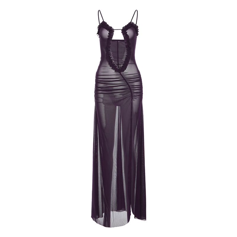European American Cross-border 2024 Autumn Fashion Trend Women's New Style Loose-fitting, Cropped Dress With Ruffled_ecoleips.com