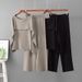 Women's Off-Shoulder Knit Set European American Style Solid Color Summer Top Wide Leg Pants Two Piece Casual Elegant Outfit_ecoleips.com