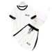 Summer Women's Coconut Tree Letter Print Short Sleeve Crew Neck T-Shirt And Interlocking Shorts Set 8010 Print_ecoleips.com