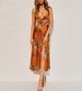Aria Basics Aria Basics European And American Clothing Satin Strap Printed Women's Bowknot Beach Backless Dress_ecoleips.com