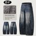 2025 Spring New American Street Style Patchwork Design Jeans, Loose And Casual, Unisex Couple's Ins Trousers_ecoleips.com