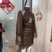 Women's Ruffled High Neck Pleated Patchwork Dress Brown Patchwork Autumn New Arrival European American Style Cross Border Trade_ecoleips.com
