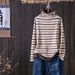 Striped High-Neck Women's T-Shirt For Autumn/Winter Stylish, Fitted Design That Flatters The Figure; Features A Puffed_ecoleips.com