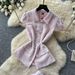 Women's French Style Summer Elegant Two Piece Set Gentle Sweet Collared Vest Pleated Skirt Fashionable Sophisticated Feel_ecoleips.com