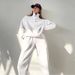 Spring And Autumn New Fashion Women's Clothing Solid Color Sweater Casual Suit Two-piece Set_ecoleips.com