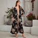 Modest Abaya Dress/Muslim Dress Women Elegant Floral Print Abaya Dress For Women - Modest Muslim Long Sleeve Maxi Dress_ecoleips.com