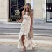 Women's Clothing New Hollow Lace Irregular Vest Top Skirt Suit_ecoleips.com