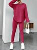 Women's Clothing Solid Color Striped Loose Hooded Fashion Temperament Trousers Set_ecoleips.com