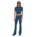Audday 2025 Autumn And Winter New Solid Color Short Sleeve Women's Fashion Long Pants Two-Piece Set_ecoleips.com
