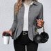 New European And American Foreign Trade Cross-border Women's Fashion: Collared Jacquard Slim-fit Double-breasted Elegant_ecoleips.com