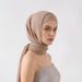 Women's Clothing Elegant Chiffon Scarf With Pearl Beading & Wavy Hem – Lightweight Middle Eastern Head Wrap, 70x175cm, Summer Sun Protection_ecoleips.com