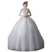 French Style Light Wedding Dress Elegant Princess Floor Length Stand up Collar Women's Summer Wedding Dress Forest Style_ecoleips.com