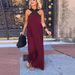 Women's Clothing Women's Open Slit Halter Neck Backless Long Dress Sleeveless Color Block Style Clothing For Formal & Casual_ecoleips.com