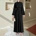 Cross-border Solid Color New Muslim Dress, Satin Loose Abaya Long Gown, Elegant And Stylish_ecoleips.com