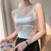 ng2510292 French Style Jacquard Short Sleeve Satin Camisole With Chest Pad Embroidery Versatile Wearable Niche Base Layer_ecoleips.com