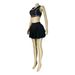 HR26025 Women's Two Piece Set European American Style Collared Tank Top with Safety Shorts And Pleated Skirt_ecoleips.com