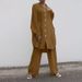 ZANZEA Women's Casual Suit 2023 European American Style Irregular Hem Collared Shirt Solid Color Straight Leg Pants_ecoleips.com