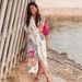 Women's 3D Floral Embroidered Beach Cover-Up Lightweight Loose Fit Versatile Polyester Top for Resort Wear_ecoleips.com