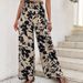 New Arrival High Waisted Slimming Straight Leg Pants Casual Printed Women's Bottoms_ecoleips.com