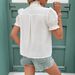 Women's Clothing Spring And Summer Pure Cotton Embroidered Cardigan Buckle Bubble Short Sleeve T Shirt_ecoleips.com