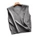 Aria Basics Bary Flagship High-quality Gray V-neck Knitted Women, New Style For Layering, Sleeveless Short Vest_ecoleips.com