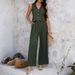 Women's Clothing Spring And Summer Leisure Commuting Vacation Style Solid Color Vest Wide Leg Trousers Suit_ecoleips.com
