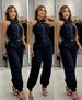 Women's Clothing Workwear Pocket Design Suit Casual Pants Sleeveless High Waist Pants Simple Restrained Leg Pants_ecoleips.com