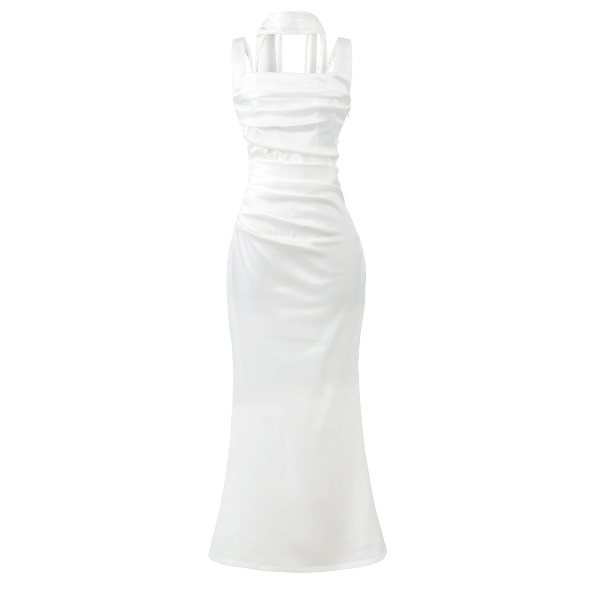 French Socialite Style Evening Dress Elegant Classy Ribbon Embellishments Fishbone Tie Slim Fit Slip Women's Dress_ecoleips.com