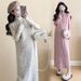 Autumn Winter New Korean Fashion Ruffled Edge 2-Piece Maternity Dress_ecoleips.com