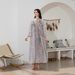 Elegant Dubai Abaya Dress – Modest Muslim Gown With Sheer Mesh & Embellishments, Long Sleeve Prayer Dress For Women_ecoleips.com