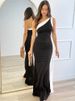 Mozision Diagonal Collar Backless Sexy Maxi Dress Women Elegant Patchwork One Shoulder Sleeveless Bodycon Club Party Long Dress_ecoleips.com