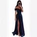 Women's Clothing Bridesmaid Dress Long Dress Slimming Strapless Bestie Prom Formal Dress Simple Sexy Slit_ecoleips.com