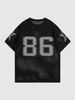 Women's round Neck Short Sleeve Knit T-Shirt Hollow out Design Star Print Loose Pullover Sporty Trendy Sweater European American Style 86 Number_ecoleips.com