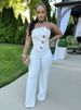 K New Fashion Women's Wear Strapless Solid Color Straight-leg Jumpsuit_ecoleips.com