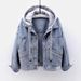 Korean Style Women's Hooded Denim Jacket Casual Short Top With Large Pockets Spring Autumn Fashion Outerwear_ecoleips.com
