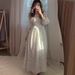 Elegant Floral Print Long Dress Square Neck Lace Up Sophisticated Style European American Women's Clothing Cinching Waist Design_ecoleips.com
