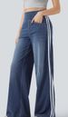 Vintage Washed Blue Side Stripe Jeans For Women - Y2K High Street Design, Loose Fit Wide Leg Trousers With Retro Style_ecoleips.com
