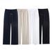 ZARZ Homemade New Women's Clothing Western Style Fashionable Linen Blended Straight Leg Pants 9929041_ecoleips.com