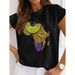 European And American Round Neck, Plus-size Clothing, Vintage Map Print Women's T-shirt For Summer_ecoleips.com