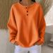 Spot Goods Women's Fashionable Round Neck Waffle Knit Pullover Top Solid Color Loose Fit Autumn/Winter New_ecoleips.com