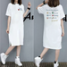 Summer Large-size Short-sleeved T-shirt Skirt For Women New Fashionable Loose Casual Midi Skirt Letter Printed Over-knee Dress_ecoleips.com