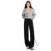 Stylish American-style Black Straight-leg Jeans For Women, Spring High-waisted Loose Slim-fit Narrow Wide-leg Pants,_ecoleips.com