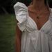 Women's V Neck Ruffle Sleeve Short Dress Youthful Style Relaxed Everyday Wear Comfortable Feshion_ecoleips.com