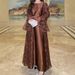 Verve LY12 Brown Muslim Women's Clothing Two Piece Set Lace Sequin Flare Sleeve Elegant Modesty Banquet Dinner Robe_ecoleips.com