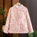 Modern Chinese-Style Quilted Coat – Thickened Winter Jacket With Floral Embroidery (XL-5XL, Stand Collar, Loose Fit)_ecoleips.com