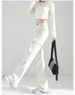 K Micro Pull Work Pants Women's New Retro Outdoor Loose Wide Leg Slimming Casual Pants_ecoleips.com