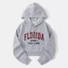 Unisex Short-Length Hooded Sweatshirt With Bold Letter Print – Trendy Pullover For Casual & Commute, Lightweight Polyester, Regular Fit_ecoleips.com